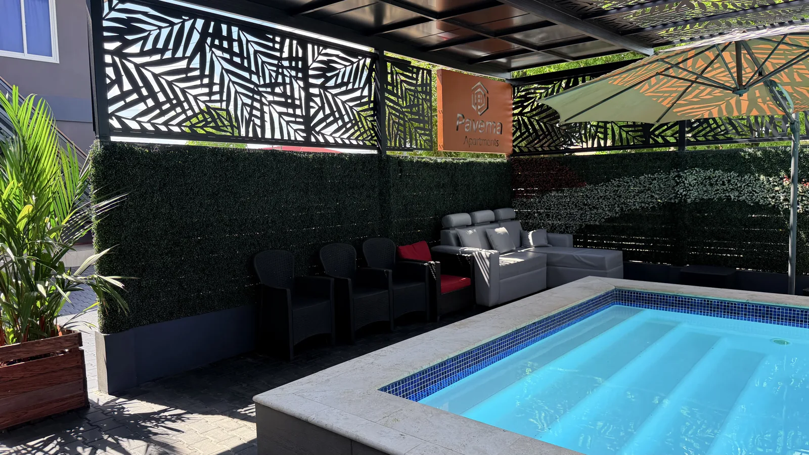 Seating beside the pool