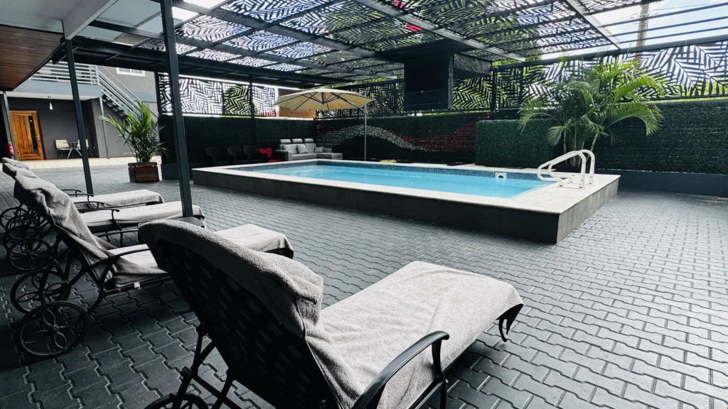 Pool terrace and outdoor seating