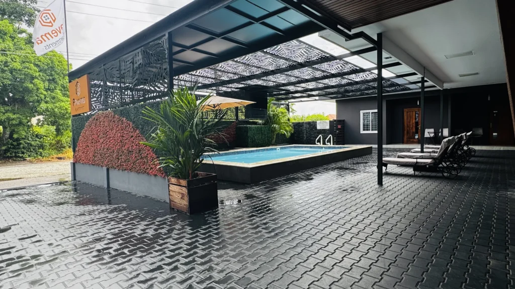 Pavema pool and shared outdoor area